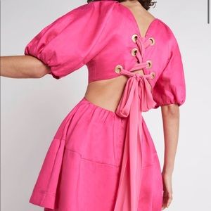 NWT Aje. Admiration Lace-Up Mini Dress